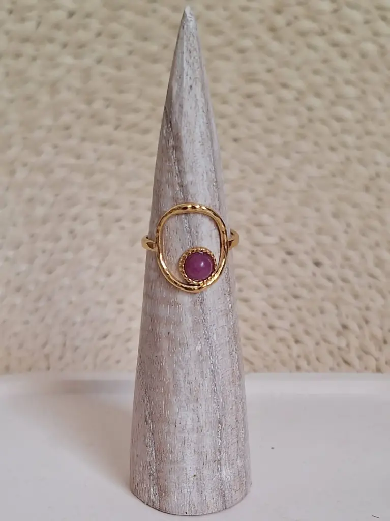 Anillo de Acero Rubí