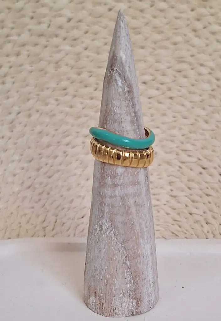Anillo Doble color Azul océano