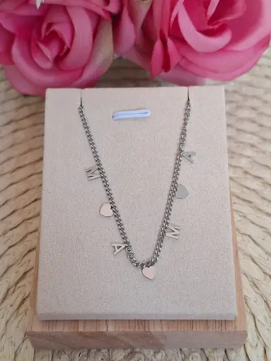 Collar de Acero Letras MAMA 