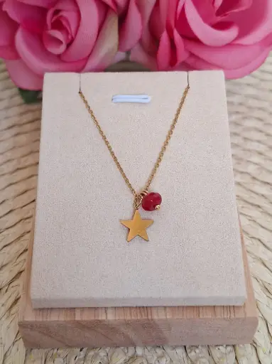 Collar de Acero Estrella y Cristal