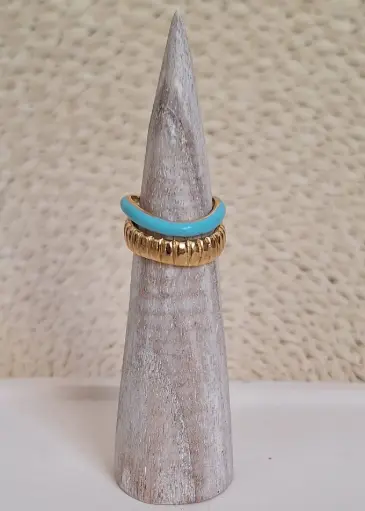 Anillo Doble color Turquesa