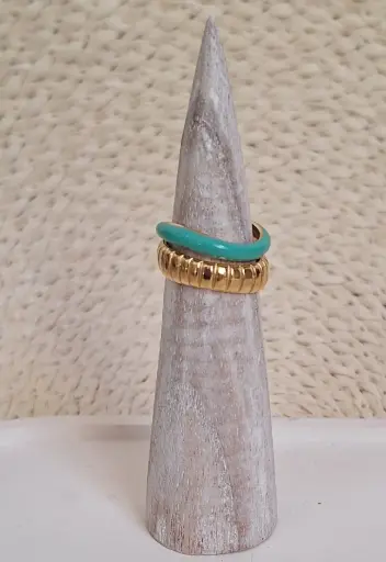 Anillo Doble color Azul océano