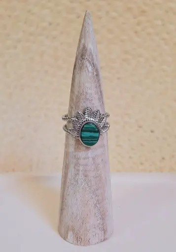 Anillo Étnico piedra Malaquita